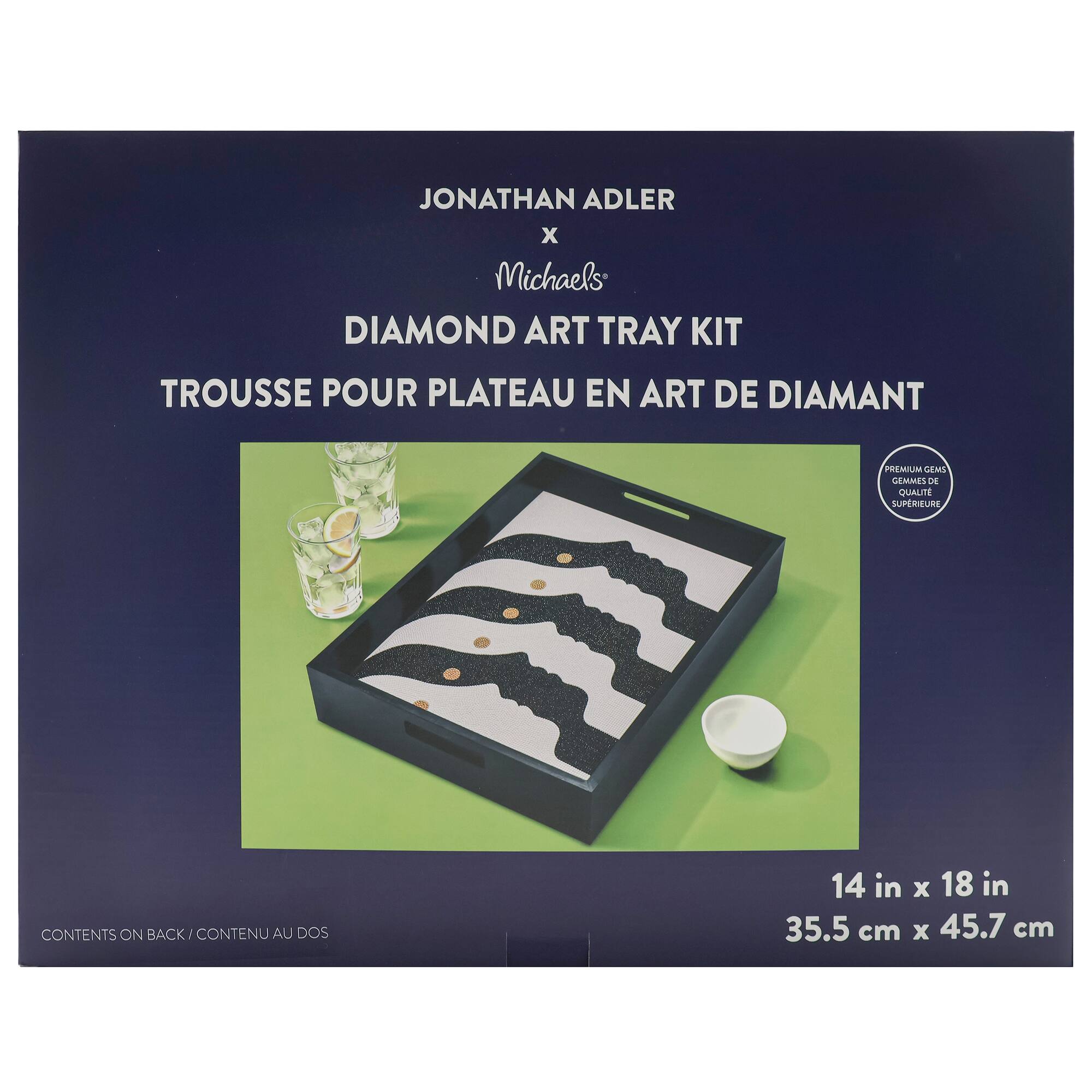 Jonathan Adler x Michaels 14" x 18" Black & White Atlas Diamond Art Tray Kit